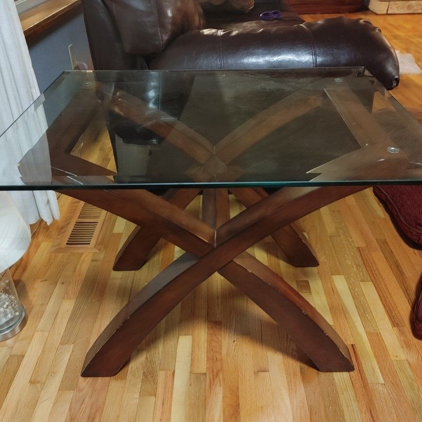 Glass Top End Table