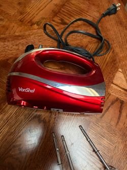 VonShef Electric Hand Mixer Red
