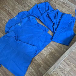 3 Sets Of Cherokee Royal Blue Scrubs. Size Medium / Tall.   $30 For All Sets