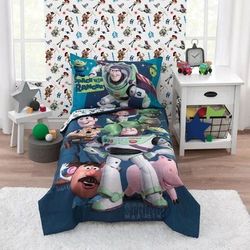 Disney toy story 4pcs toddler bed comforter and sheets set new