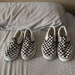 Vans- Slip On Checks- Boys Size 1.5 And 2.5