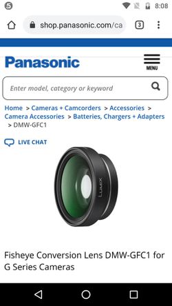 Panasonic dmw-gfc1 fisheye conversion lens wide angle Panasonic g series camera