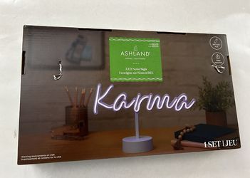 ASHLAND LED NEON SIGN KARMA 12 X 4 IN, PLUS STAND