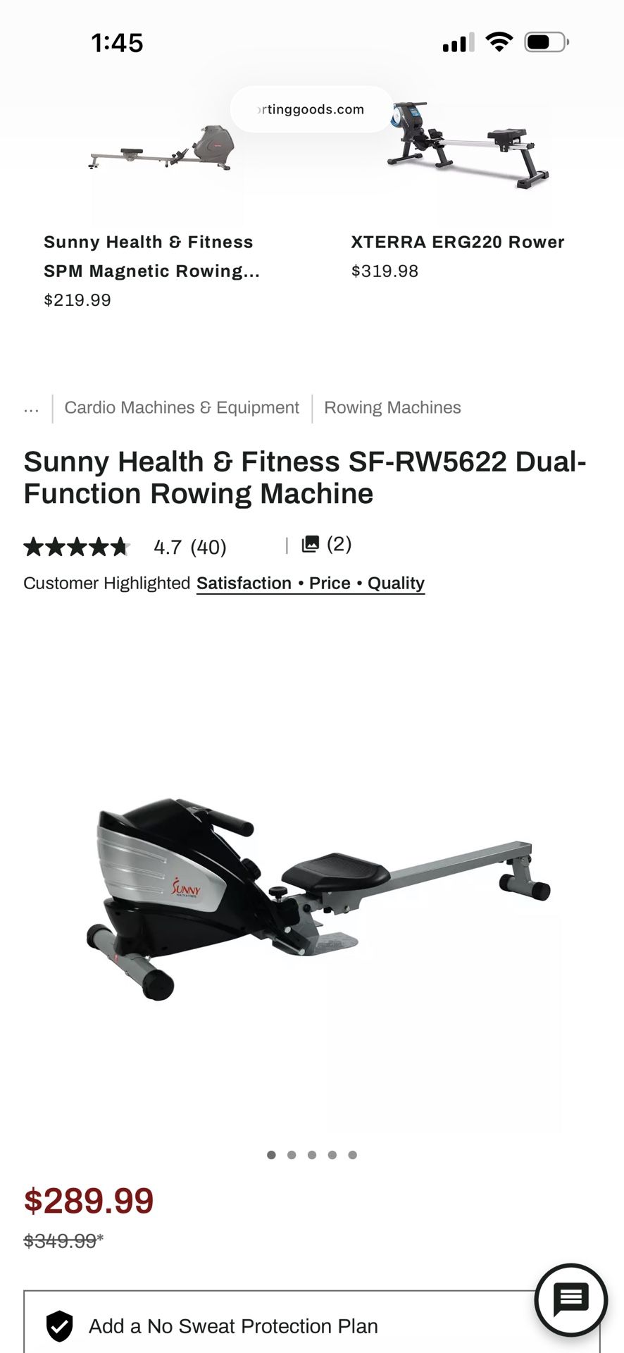 Dual-Function Rowing Machine