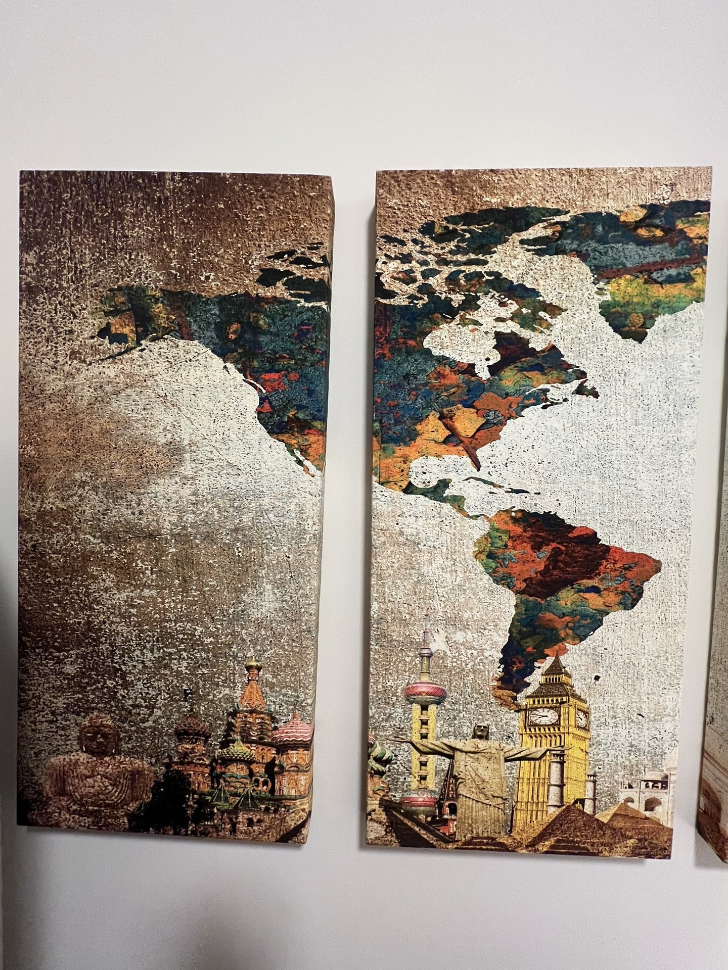 Wall Art Continents And World Sights
