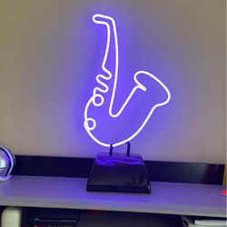 Neon  Tube Saxophone  Table Light 