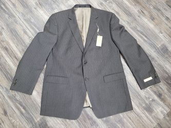 NWT Michael Kors Suit Coat Gray Pinstriped Men's Wool Jacket sz 48