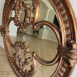 Howard Elliott Large Round Emperor Mirror - Elegant Designer Decor