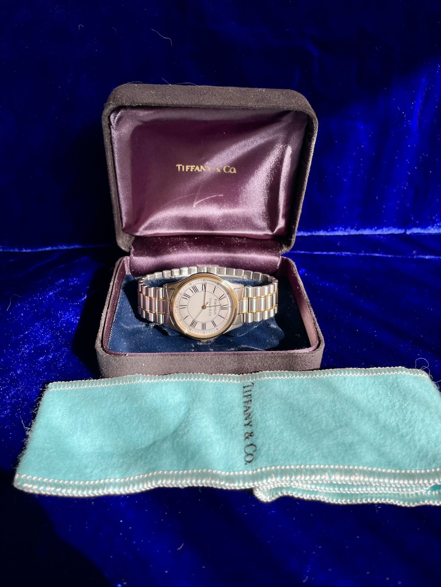 Tiffany & Co. Watch Portfolio 34mm Super Mint Condition 4 Year Warranty Box