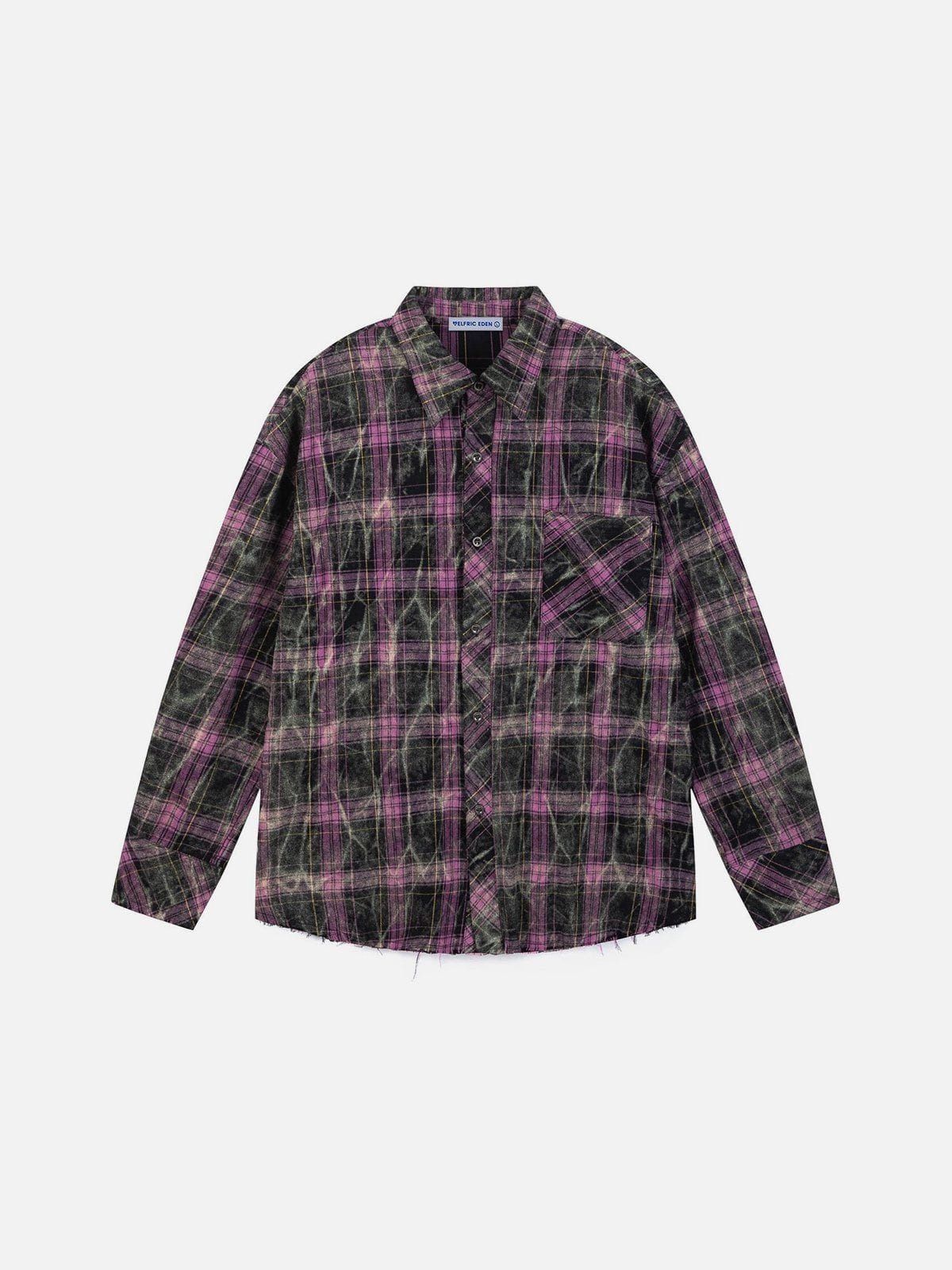 AELFRIC EDEN PLAID WASHED LONG SLEEVE SHIRT 