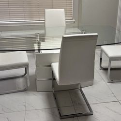 WHITE & SILVER dining chairs 🪑 🍽️  🪑