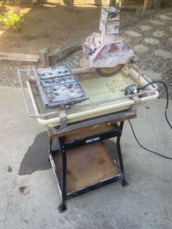 Wet Tile Saw on Iron Horse Stand