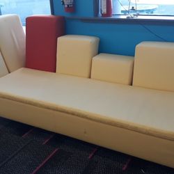 Rare Designer Sofa Daybed Mid Century Memphis Italian Georgetti Yellow Orange