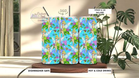 Tinker-Bell Lilypad 20 Oz Stainless Steel Tumbler (READ DESCRIPTION)