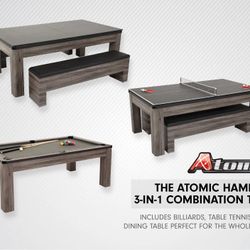 3 In 1 Gaming Table (Pool Table / Ping Pong / Dining Table)