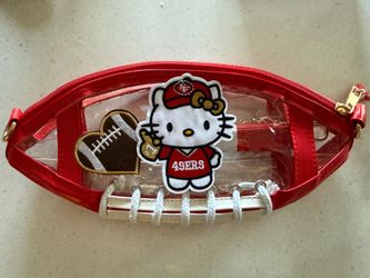 49er game day clear football purse