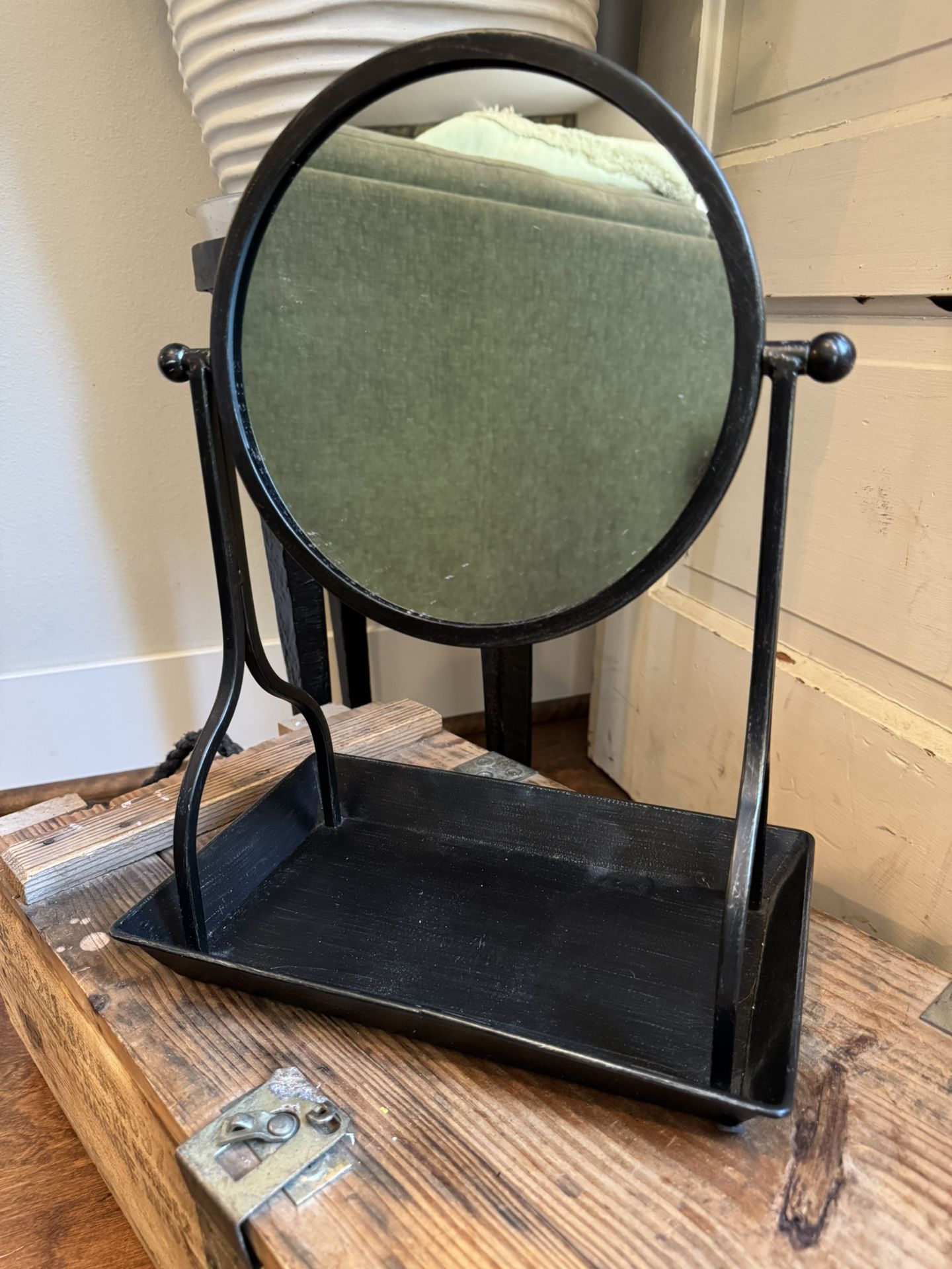 Tilting Mirror With Metal Tray