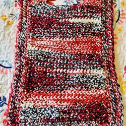 Hand crocheted car seat/stroller poncho