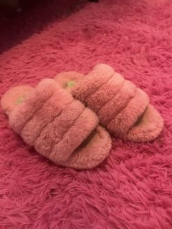 Hot Pink UGG Furry Sandals (size 6)