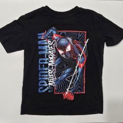 Marvel Miles Morales Spider Man Black T-Shirt Youth Boys Size S (6-7)
