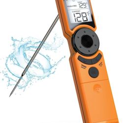 Meat Thermometer Digital Instant Read, High Accuracy ±0.01 ℉/℃ Cooking Thermometer with Preset Temp Guides, Waterproof Food Thermometer for Grilling 