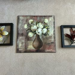 Flower Vase Wall Art 3 pieces