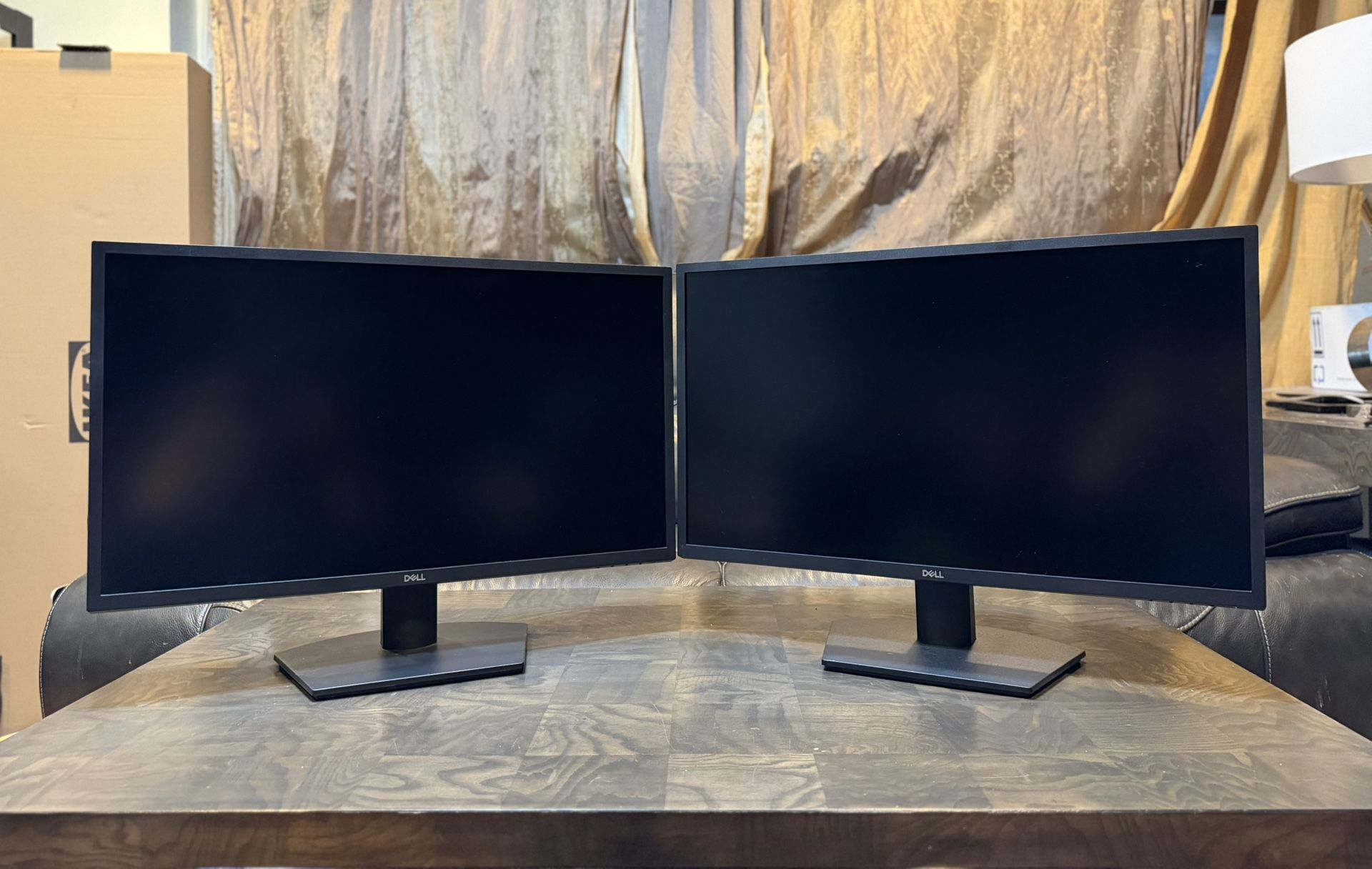 Two ( dual ) DELL SE2722HX 27” LED 75Hz ComfortView VESA Full HD 1080p HDMI VGA comfort display computer monitors 
