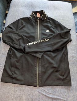 NIKE AIR MAX BLACK/WHITE BOMBER TRACK JACKET 861602-010 Sz XL, RARE
