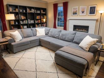 Delivery Available ! Gray Sectional Couch Sofa Chaise Foot Rest Ottoman Ashley Furniture U Shape