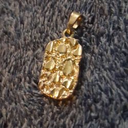 14k Gold Nugget Pendent 