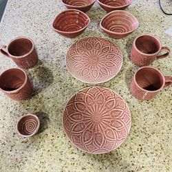 Handcrafted coffee/ dinnerware Set – Boho / Rustic Style (Set of 11) - coffee mugs and serve ware