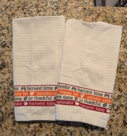 Set of 100% Cotton Fall Harvest Kitchen Towels