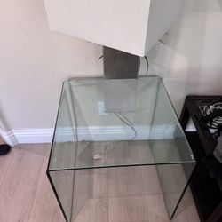 Glass End Tables And Lamps x2