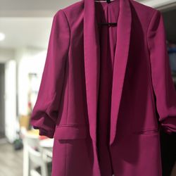 Magenta Pink 3/4 Sleeved Blazer from Express - Medium