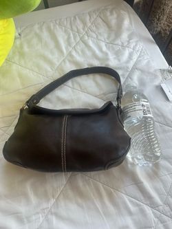 Dark Brown Leather Shoulder Bag by Tommy Hilfiger