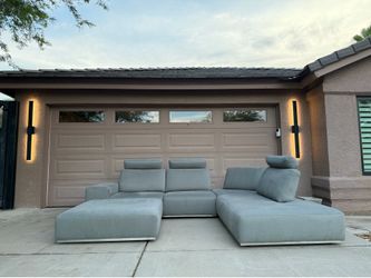 Scandinavian Designs Chaise Sectional Sofa Ottoman Couch Modern Grey Modular