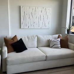Ivory Fabric Sofa 