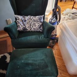 Deep Green Velvet Armchairs