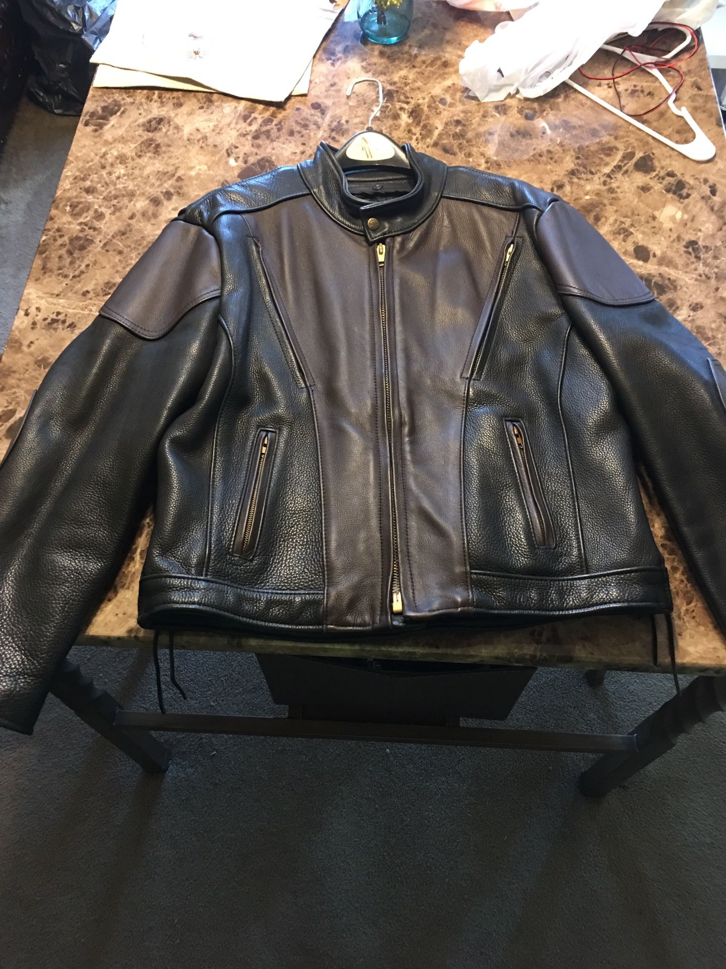 Fox Creek Leather Motorcycle Jacket size 46