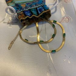 Gold-Plated Stainless Steel Necklace & Bracelet Set 