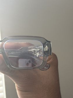 Grey Chrome Heart Glasses 