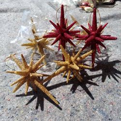 Christmas Decor- Glitter North Stars Tree Ornaments 