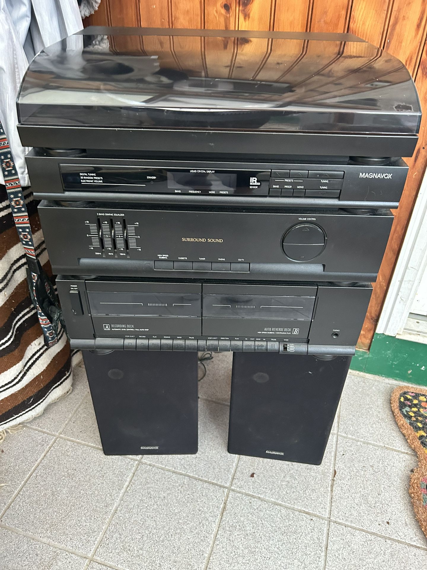 Magnavox Record and Cassette Player with Speakers