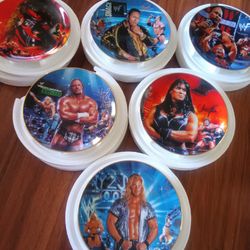 Lot of 6 WWF Danbury Mint Superstars of the WWF Collector Plates from 2000. 