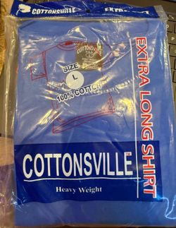 Lot of 5 Blue Large Heavy Weight Short Sleeve Crew 100% Cotton