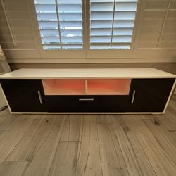 White and Charcoal TV Stand
