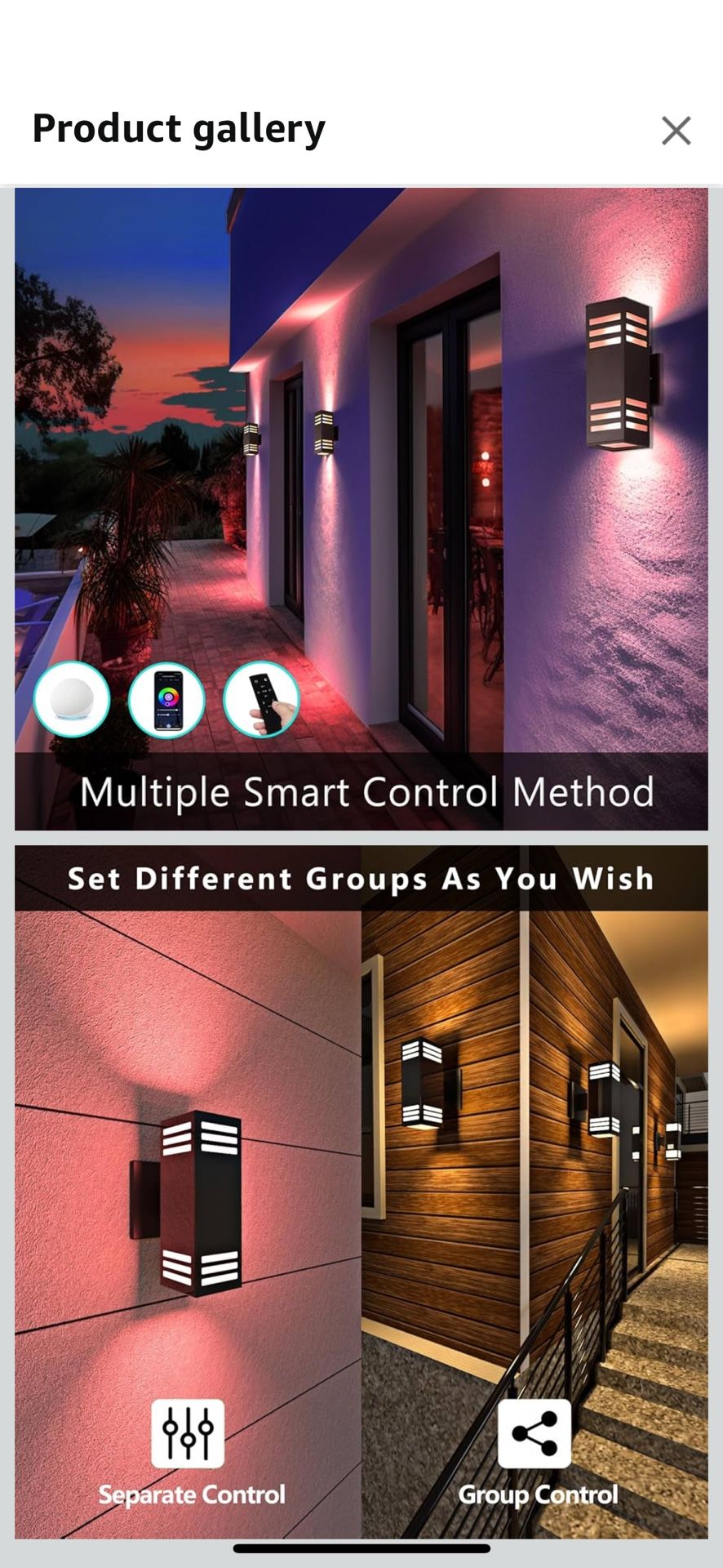 Brand New Set Of 2 Outdoor Smart Lights Over 16M RGB Colors, Settings, Adjustable Color Temp, Adjustable Brightness, Alexa/Google; Bronze Finish 