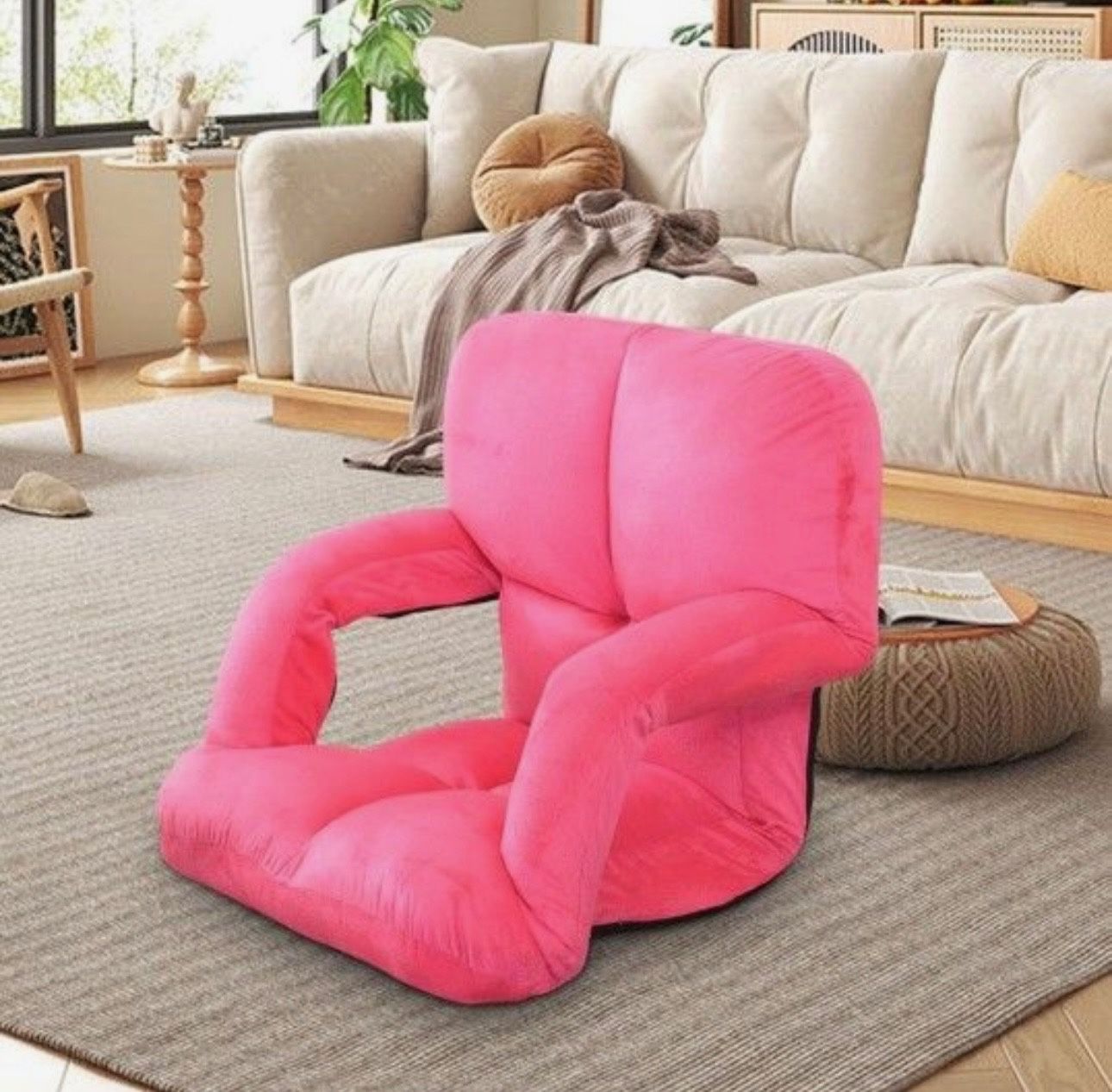 Folding Lazy Sofa Leisure Chair Versatile Adjustable Single Seat Folding Floor Chair for Office Bedroom Home Indoor Outdoor