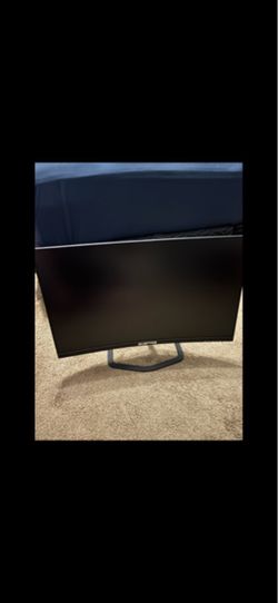 Curved Computer Monitor with Stand