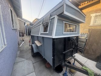 Food Truck, Wood , Blue And White